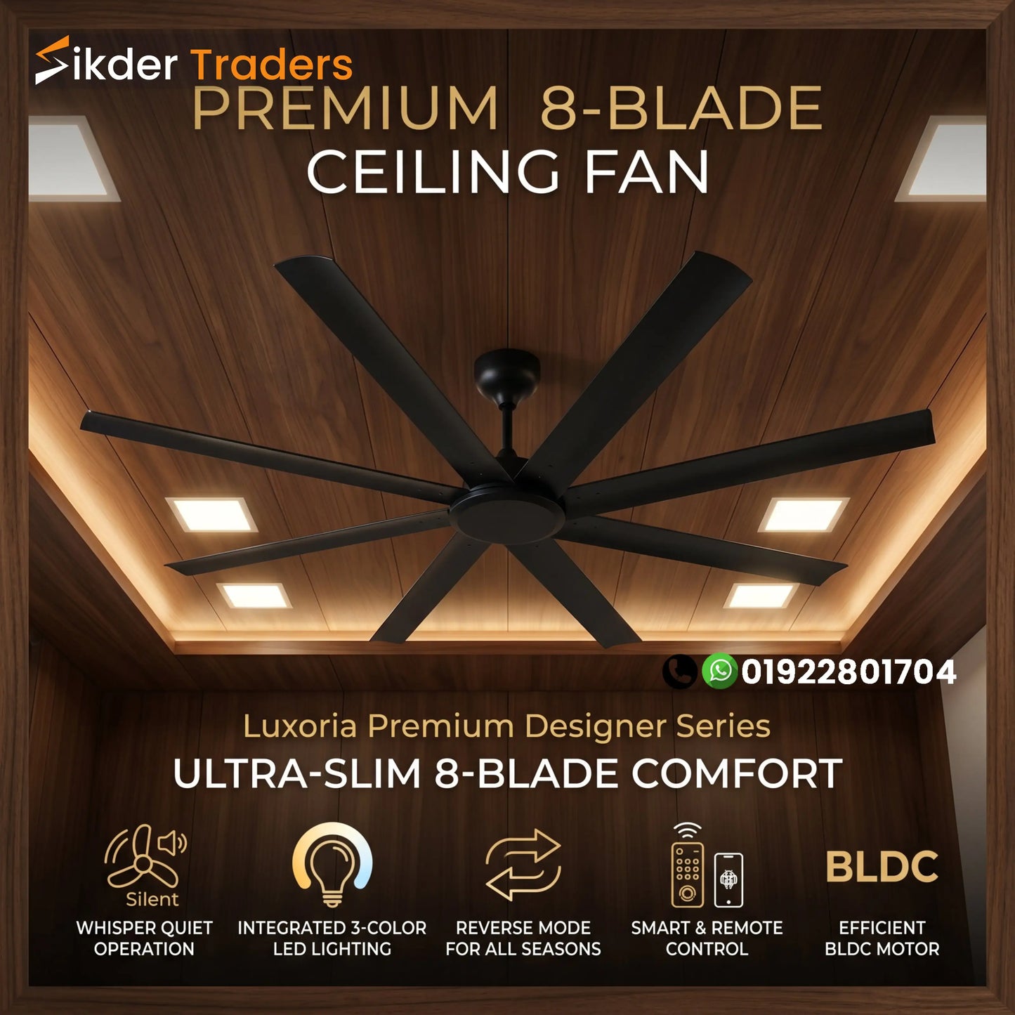 72 inch Luxury 8 Blades Ceiling Fan