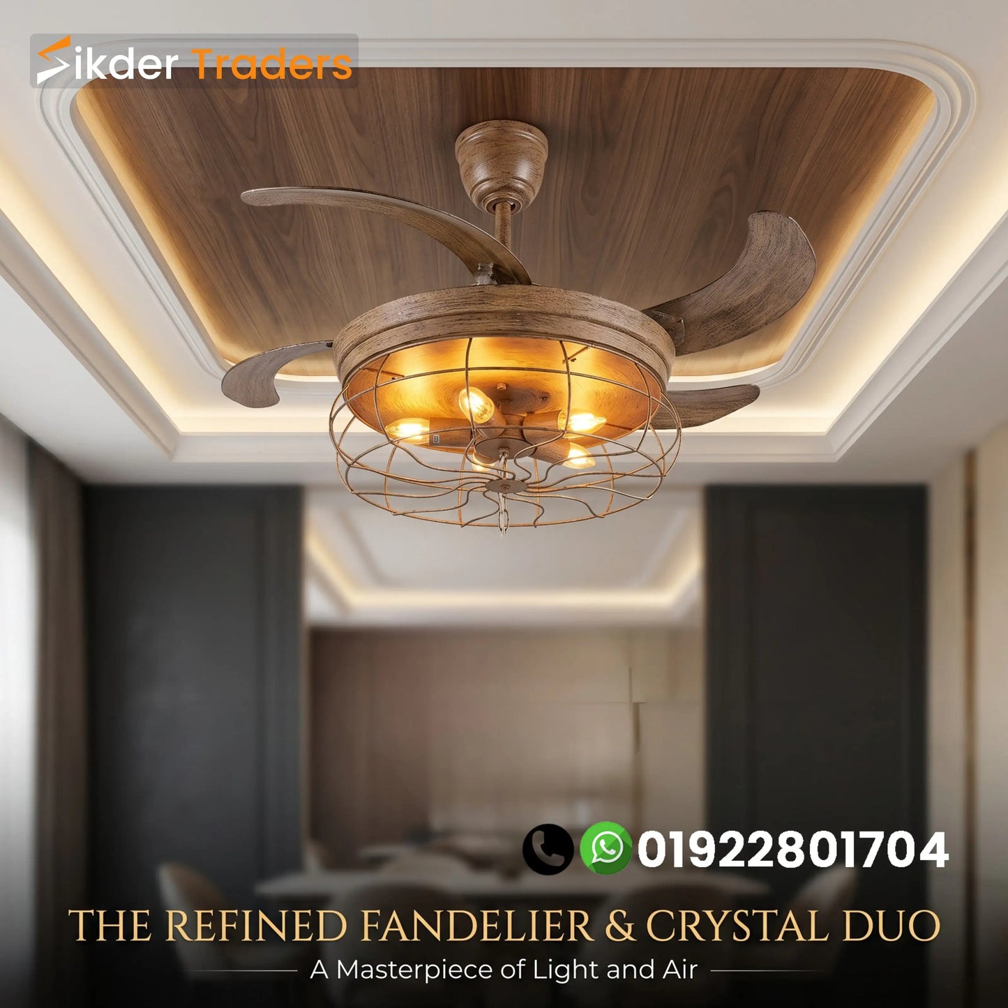 48" Breezlux Chandilier Ceiling fan