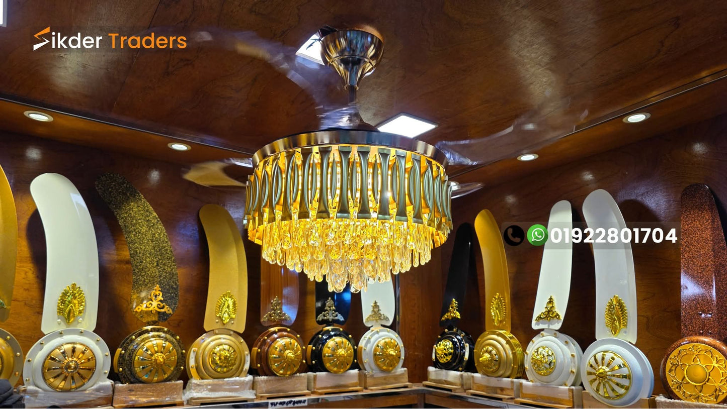 1050mm Chandilier Golden Ceiling Fan