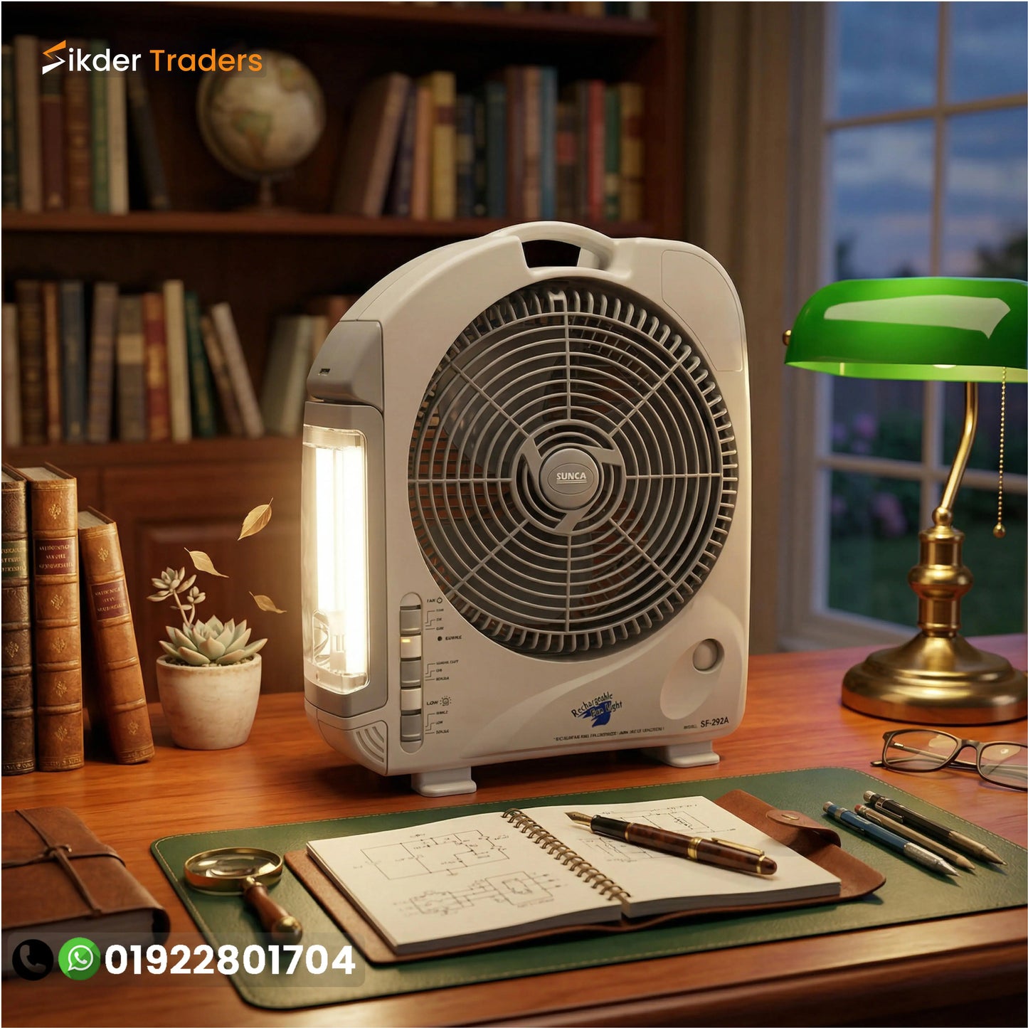 12" inch Double Blattery Rechargble Box fan