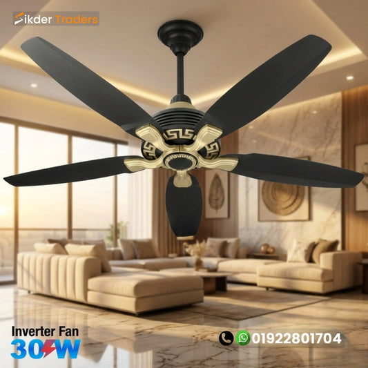 Pakistani 5 Blades Matt Black 56 inch Ceiling fan