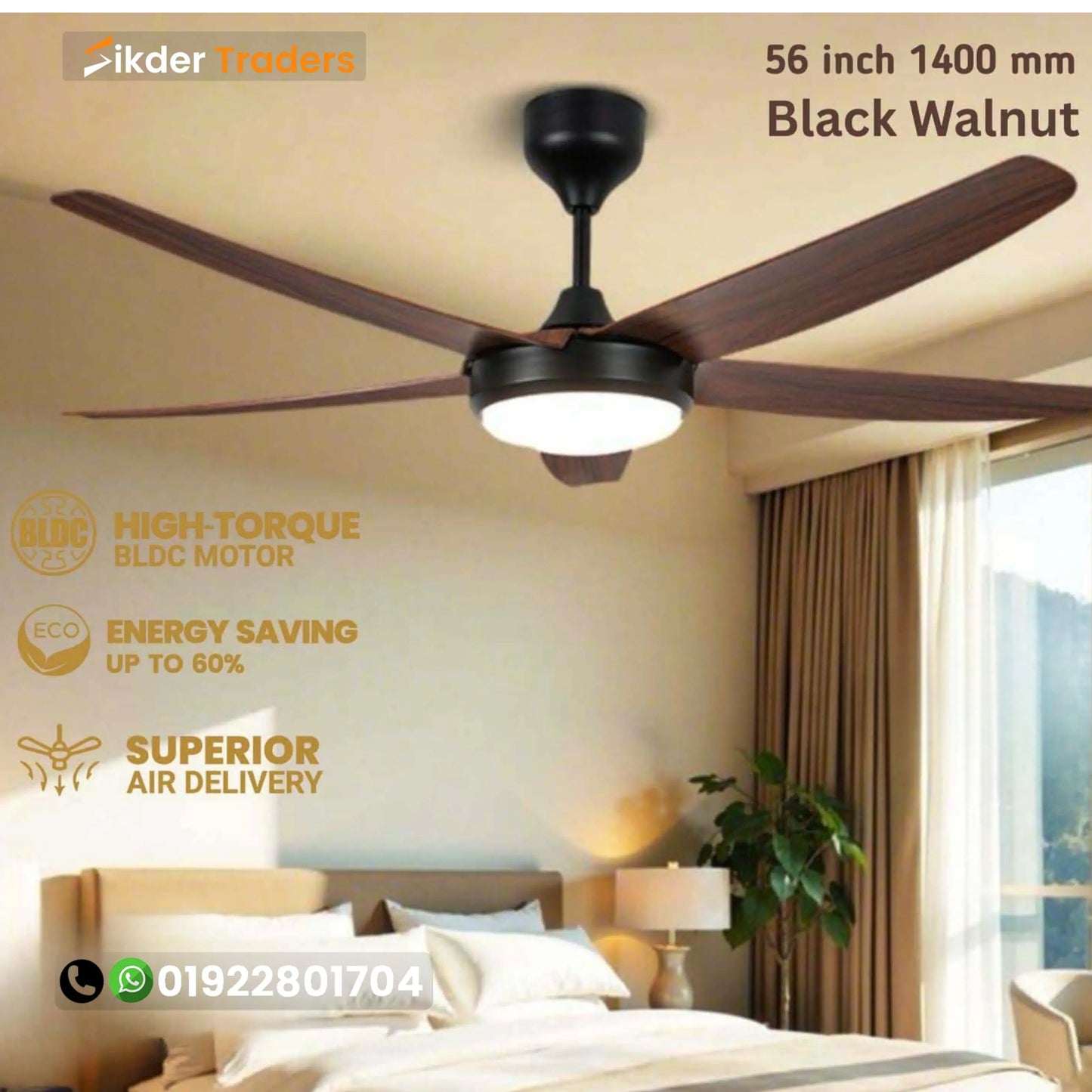 Luxury Remote Control 56" Inch Ceiling fan