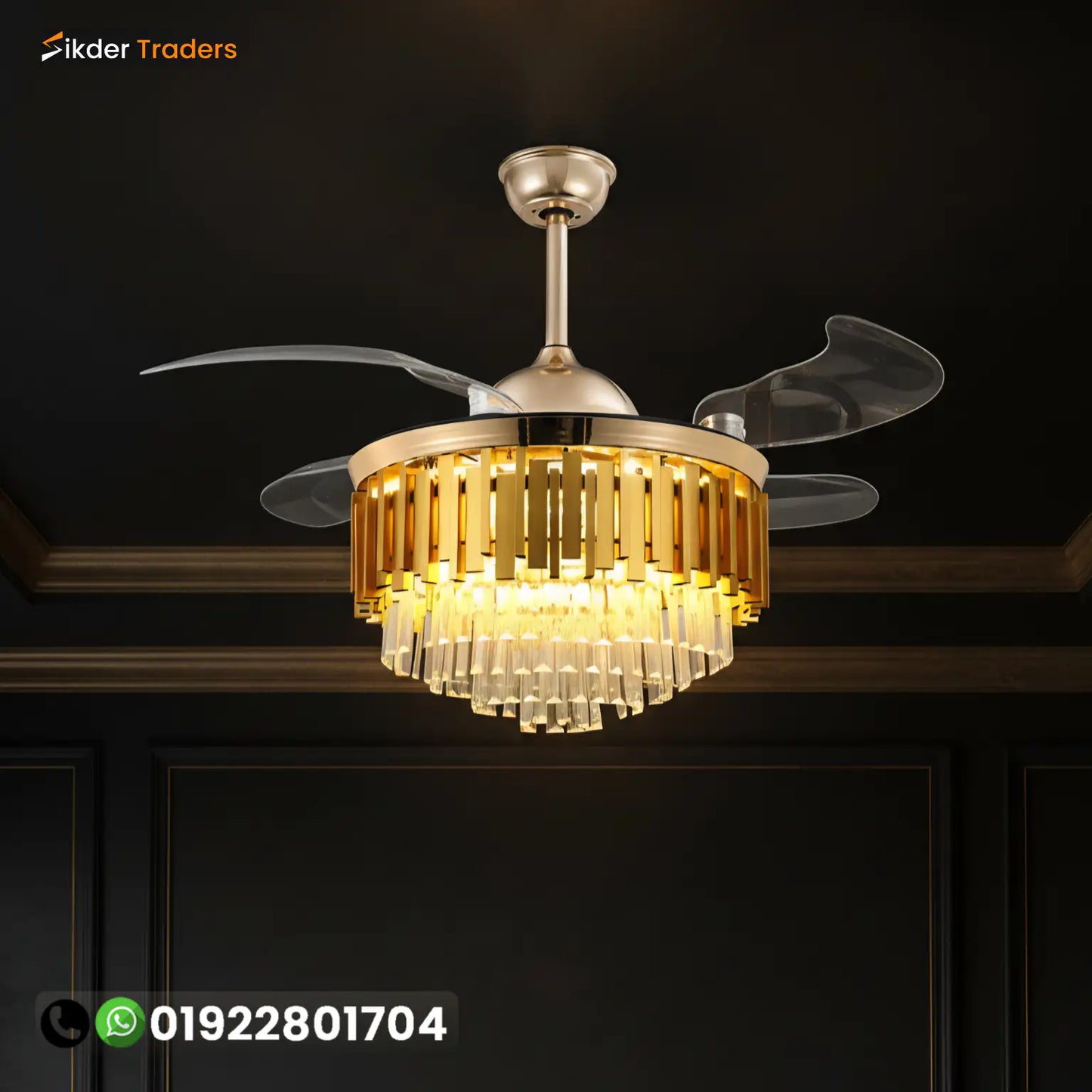 48 Inch Luxury Chandilier fan